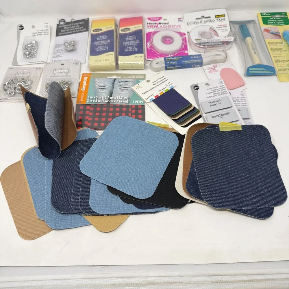 Lot of Simplicity Bondex Patches Dritz Labels‎ Clover Tools - Sewing Mending